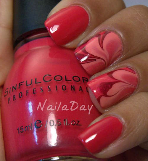 valentines-day-red-water-marble-nailart
