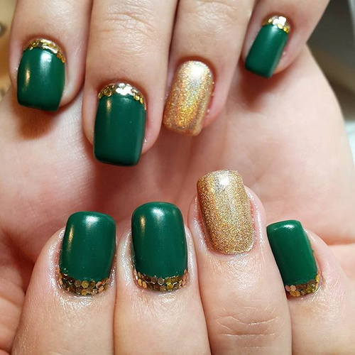 Emerald Green and Gold Design