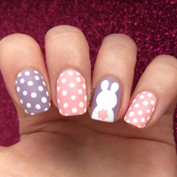 Polka-dote-easter-nails-pink-and-purple