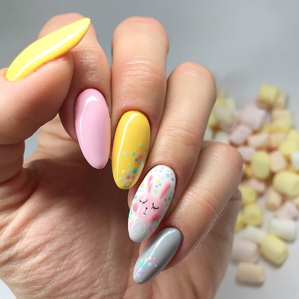 yellow-pink-gray-nails-for-Easter