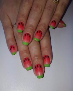watermelon-nails-for-summer