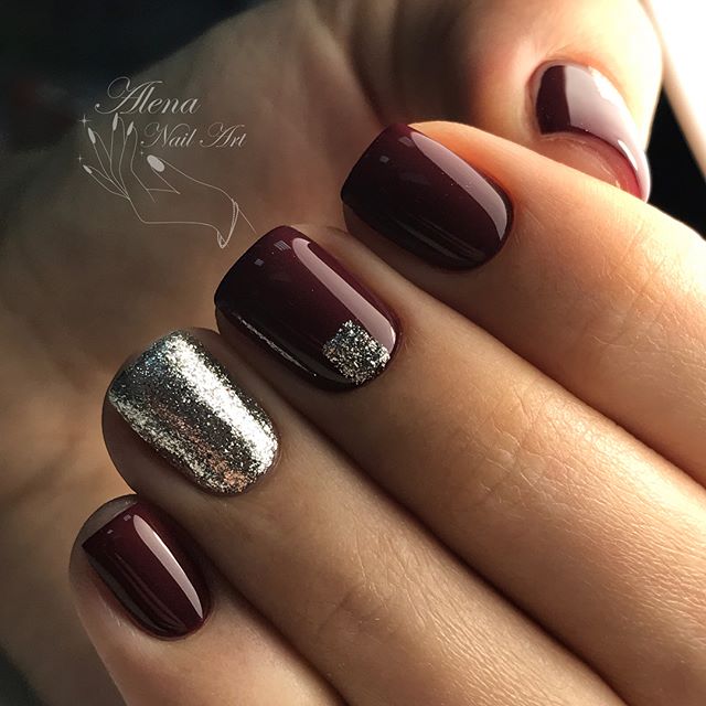 squoval wine red nails