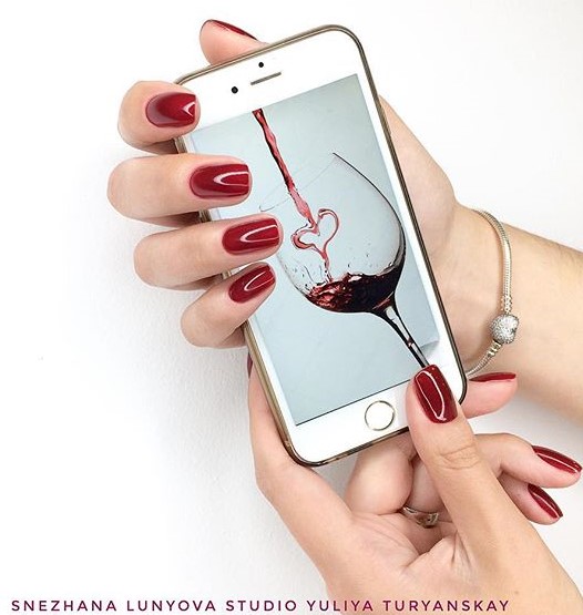 wine themed nails 