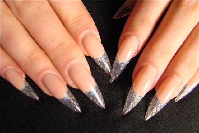 stiletto crystal nail design