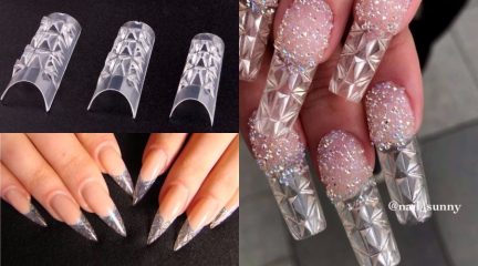 crystal tips nail design