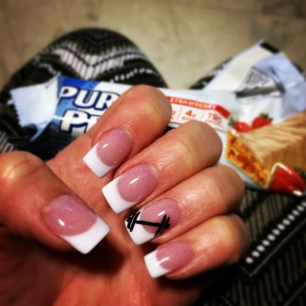 white-french-gym-nails-with-dumbbells