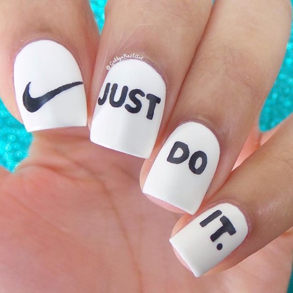 white-sporty-just-do-it-nike-nails