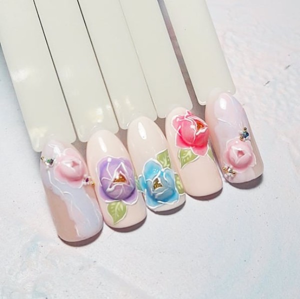 2D candy ball nails