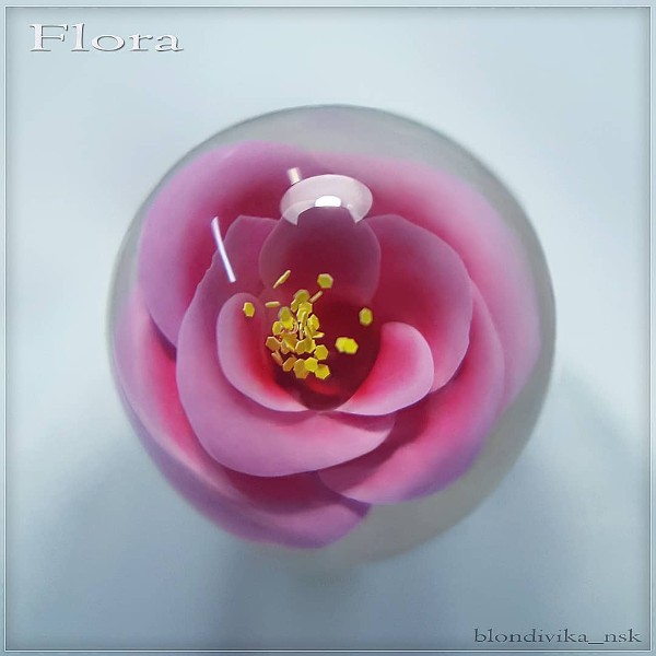 pink flower iceball