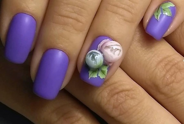 purple matte candy ball nail art