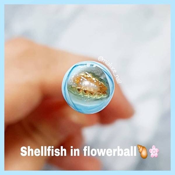 summer beach candy ball nail design