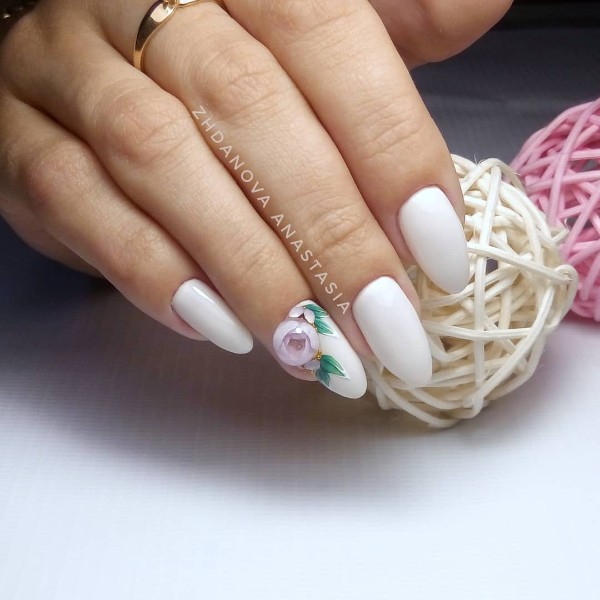 white candy ball nails