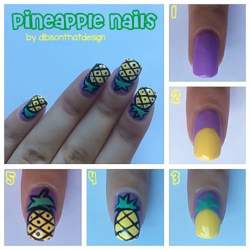 pineapple nail art tutorial