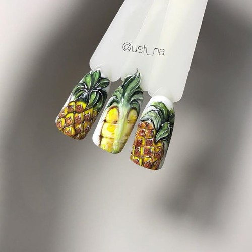 pineapple nail art