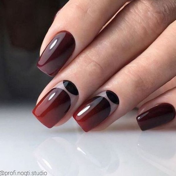 ombre-nails-fall-dark-red