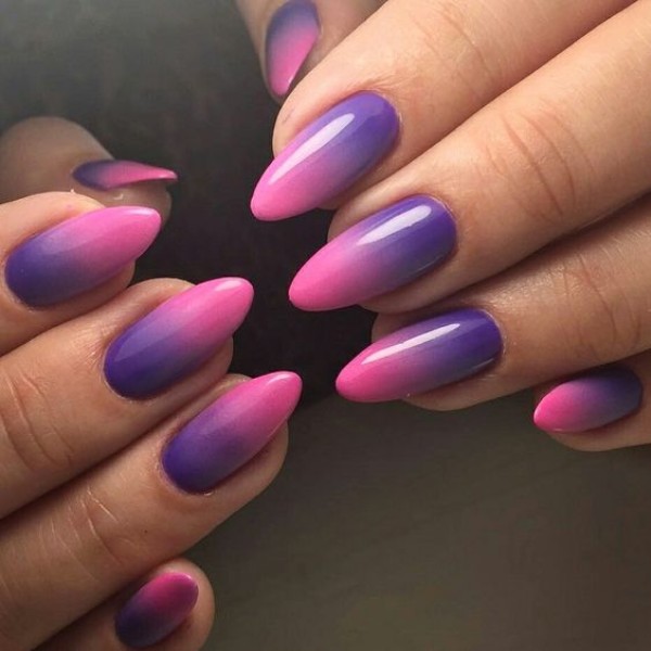 Pink Blue And Purple Ombre Nails - Krysfill Myyearin