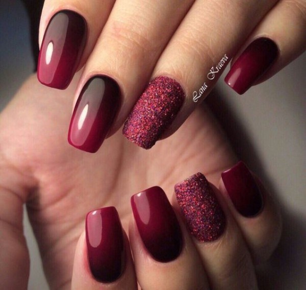 wine-bordo-ombre-fall-nails