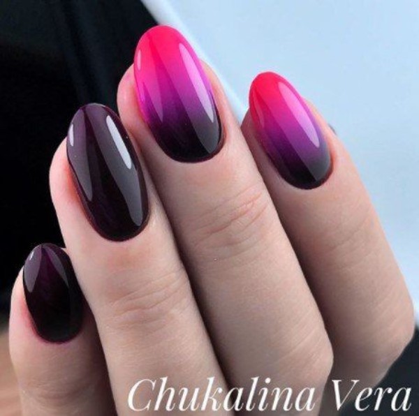wine-purple-pink-fall-ombre-manicure