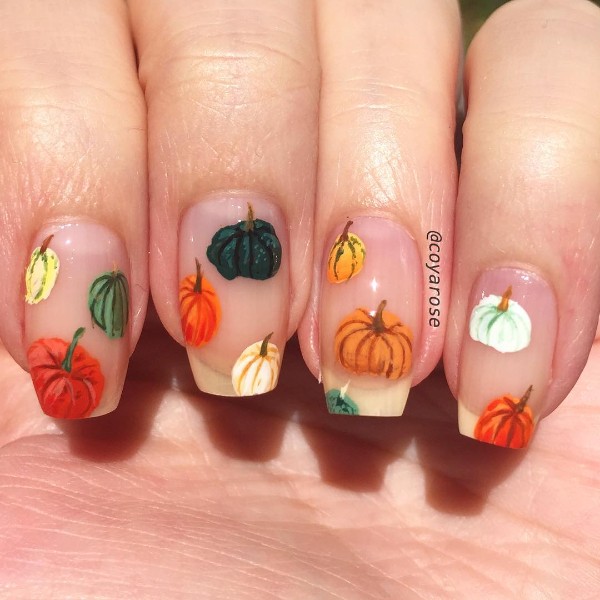 colorful-pumpkins-thanksgiving-nail-art