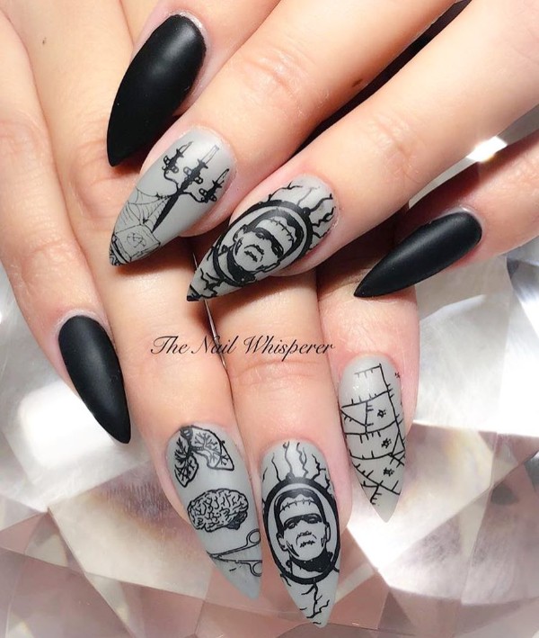 frankenstein-nails-for-halloween