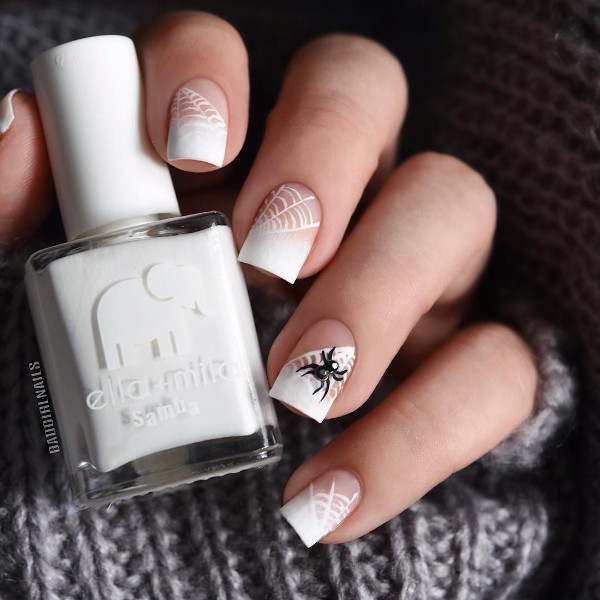 halloween-french-nails-with-cobweb-and-spider