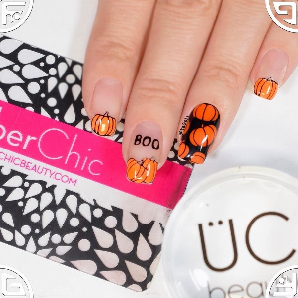 halloween-nail-design-with-pumpkins