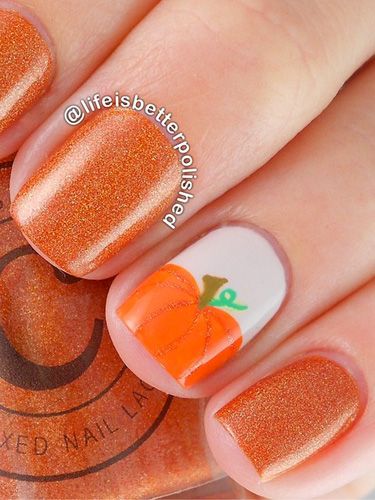 pumpkin-orange-nail-design