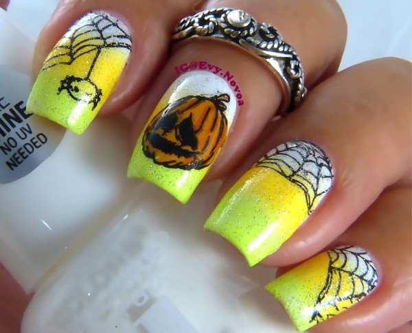 sad-pumpkin-nail-design