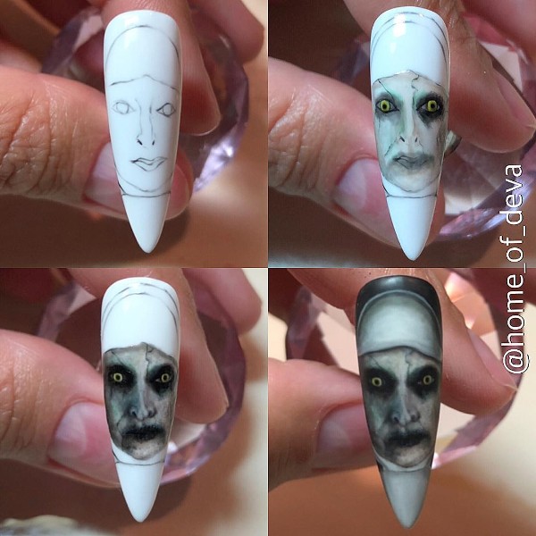 the-nun-halloween-nails
