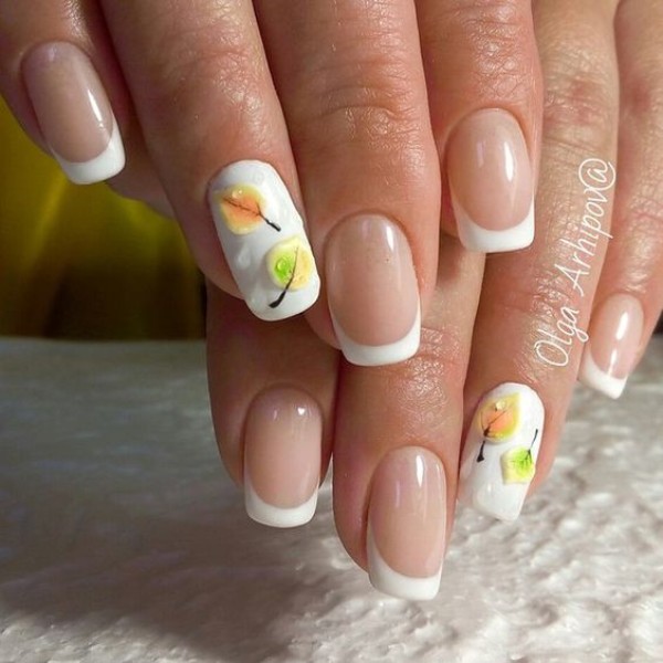 fall-french-manicure-with-white-tips