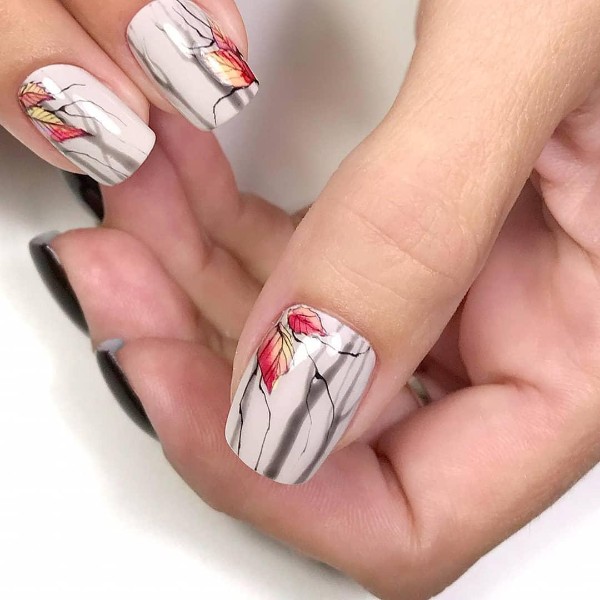 nude-nails-with-trees-and-leaves