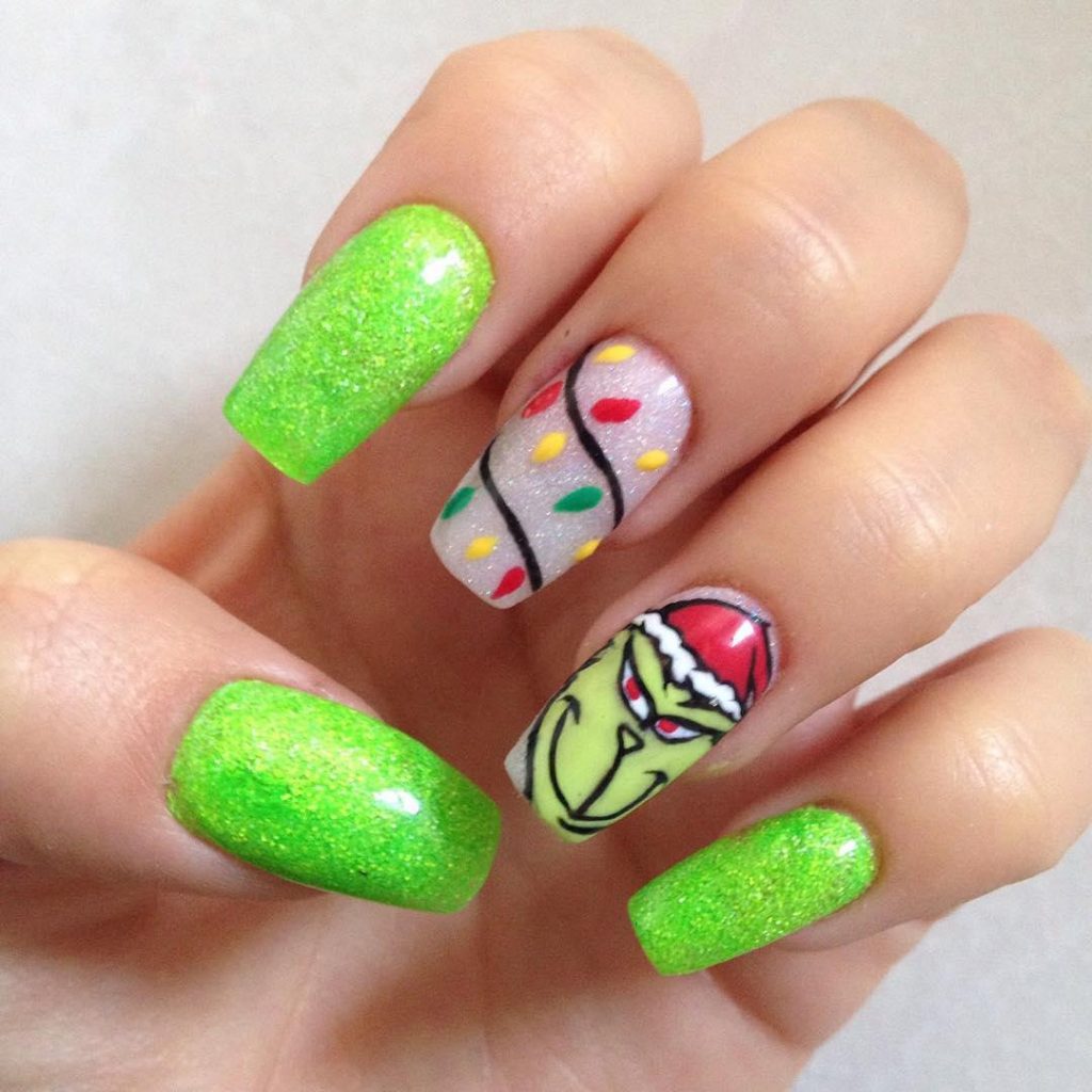 grinch nails designs