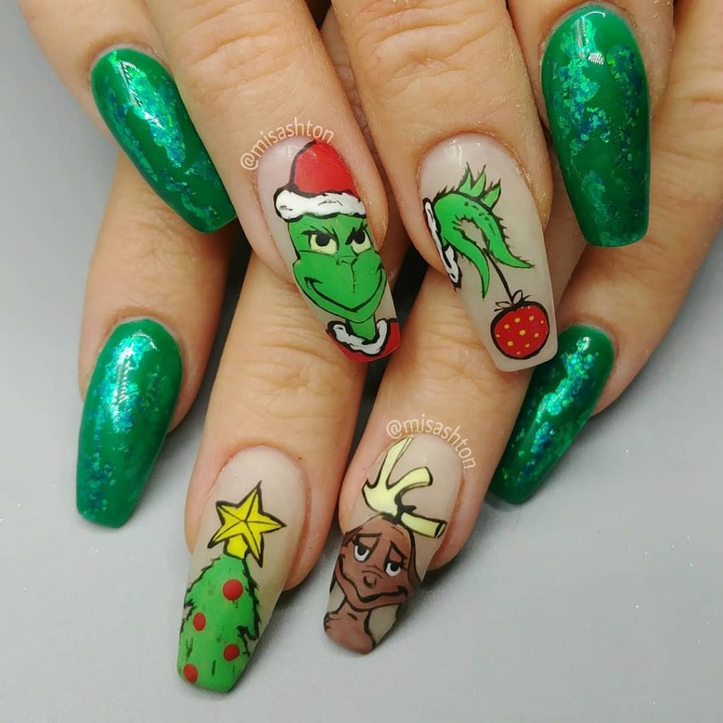 30 Newest Ideas of Grinch Nails for Christmas 2021