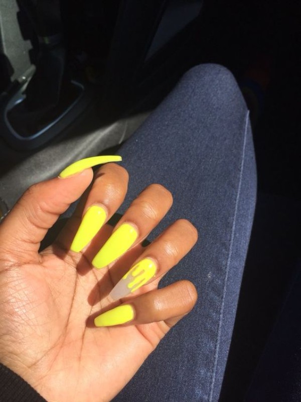 extra long yellow nails