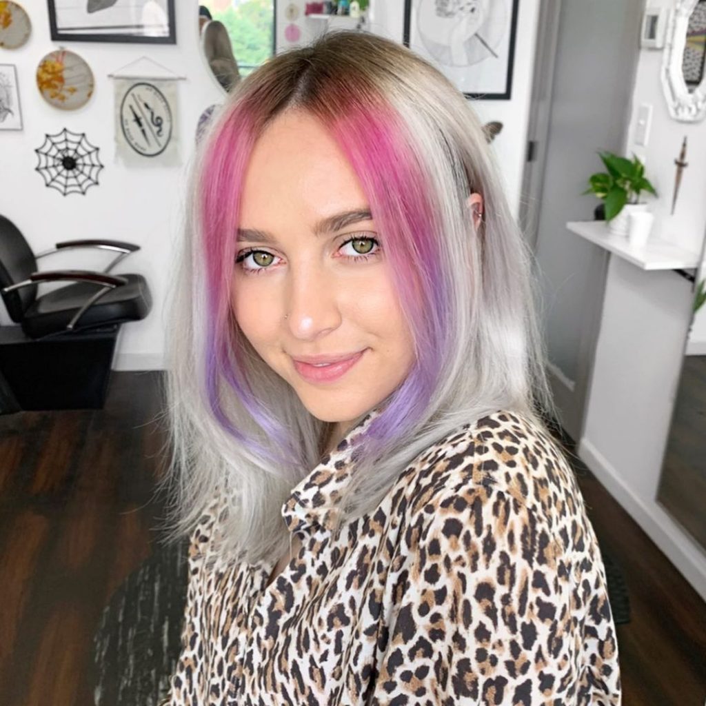 Pink and Purple Hair Highlights for Girls