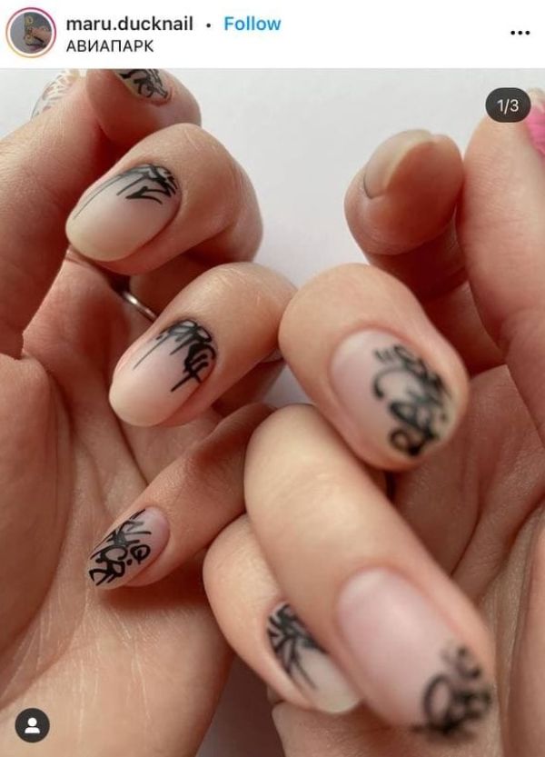 tattoo-styled nails