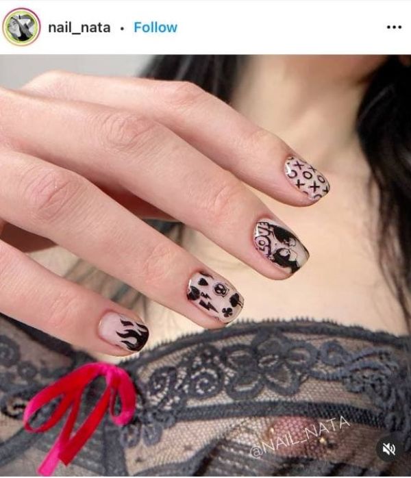 Short Nails with Tattoos