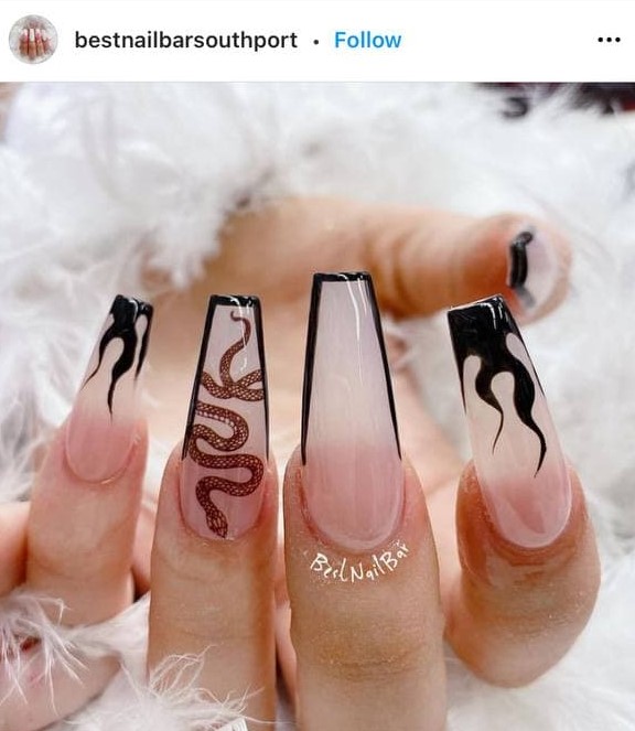 Nails with a Snake and Flams