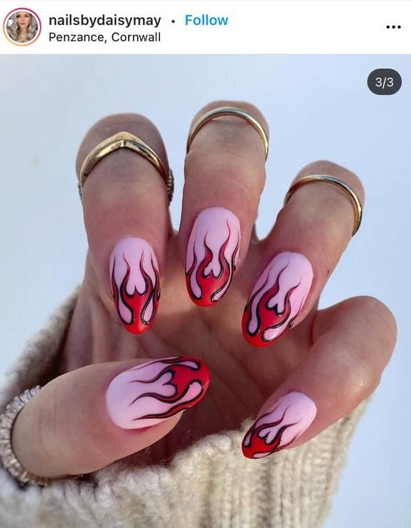 50 Ideas of the FLAME Nail Designs and Arts to Copy in 2024