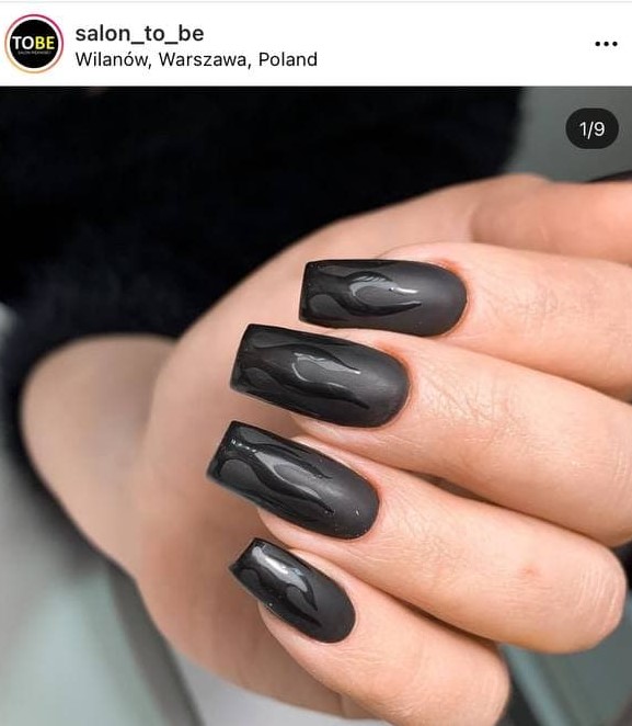 Black Flame Nail Art