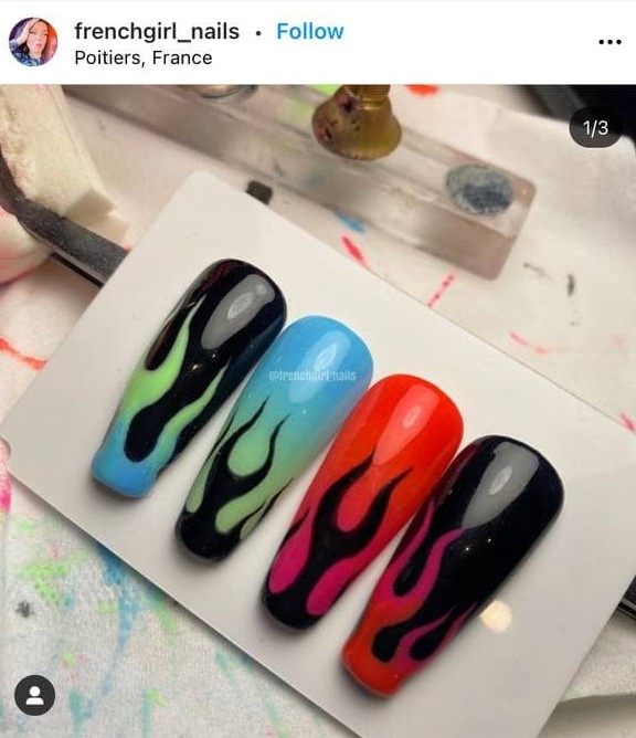 Nail Set with Flames Buy