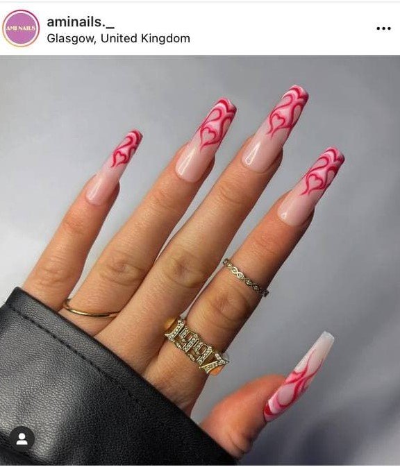 Pink Flame Manicure