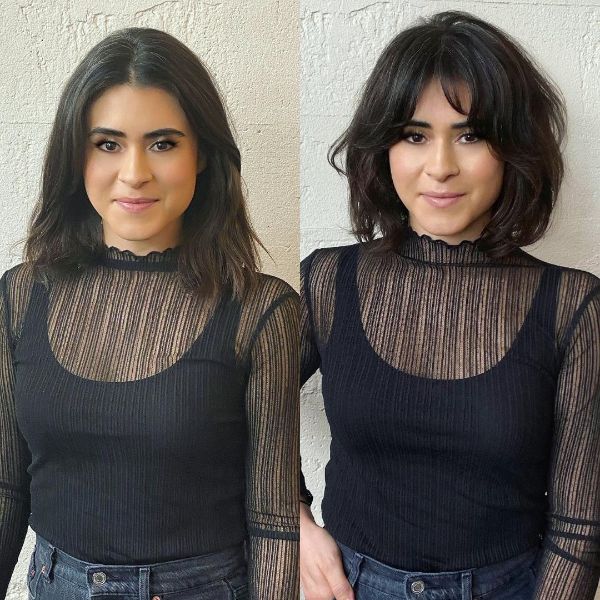 Neck-Length French Bob with Bangs