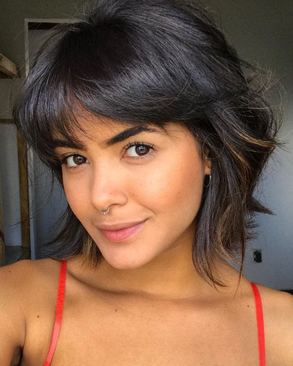 Cute Feminine Banged French Bob