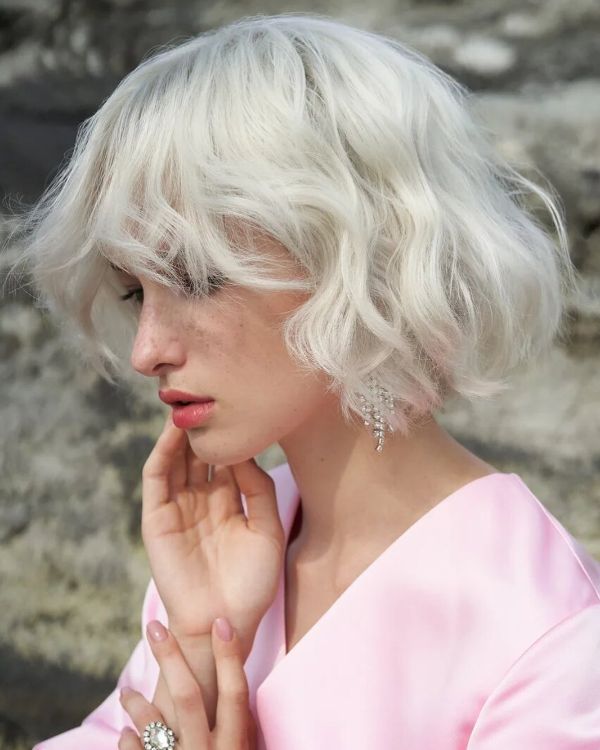 Platinum Blonde French Bob