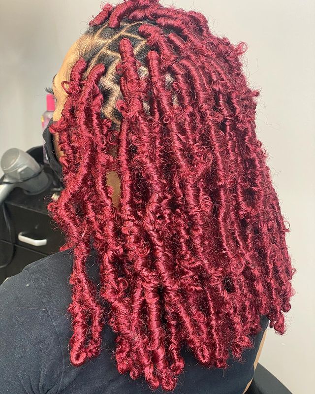 Maroon Butterfly Braids