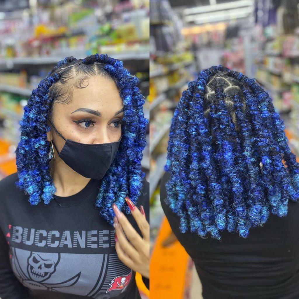 Thick Denim-Blue Butterfly Locs