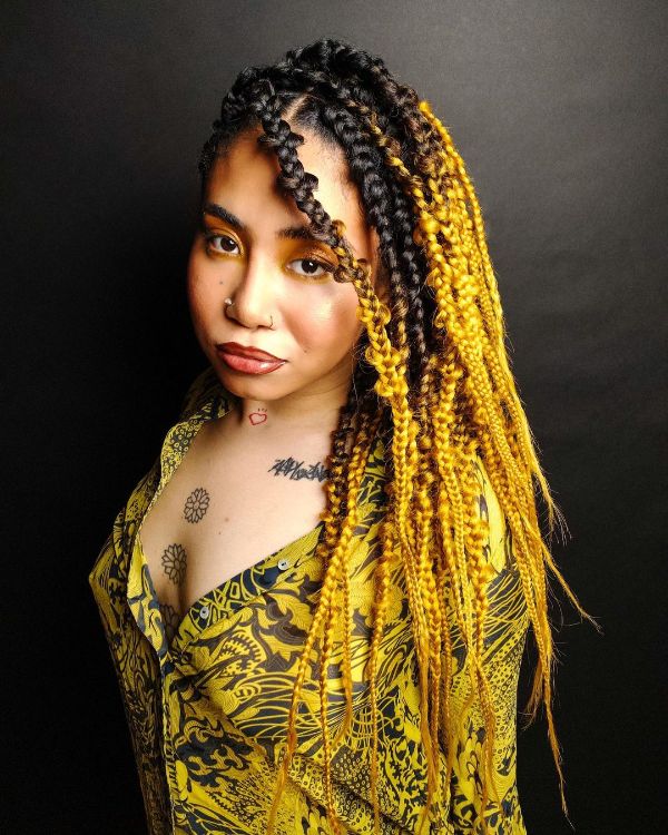 Black and Yellow Jungle Braids