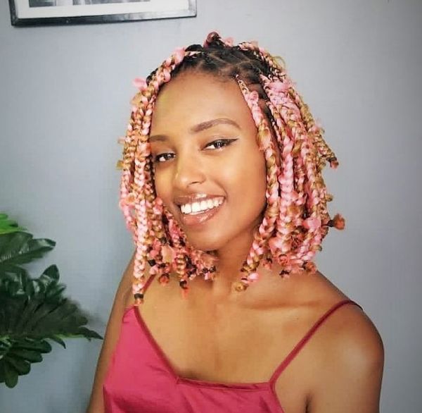 Rose Pink Bob with Jungle Braids