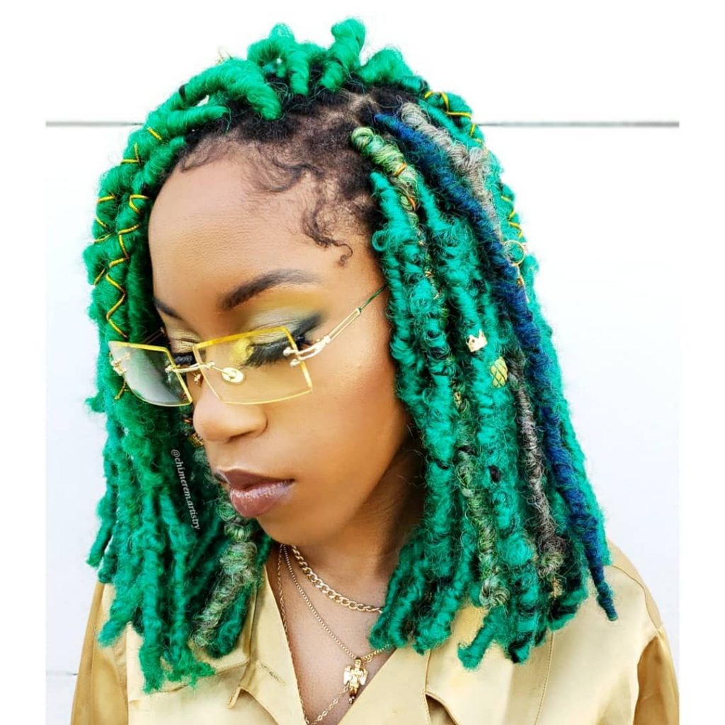 Green Butterfly Braids